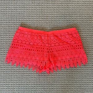 Crocheted pink shorts